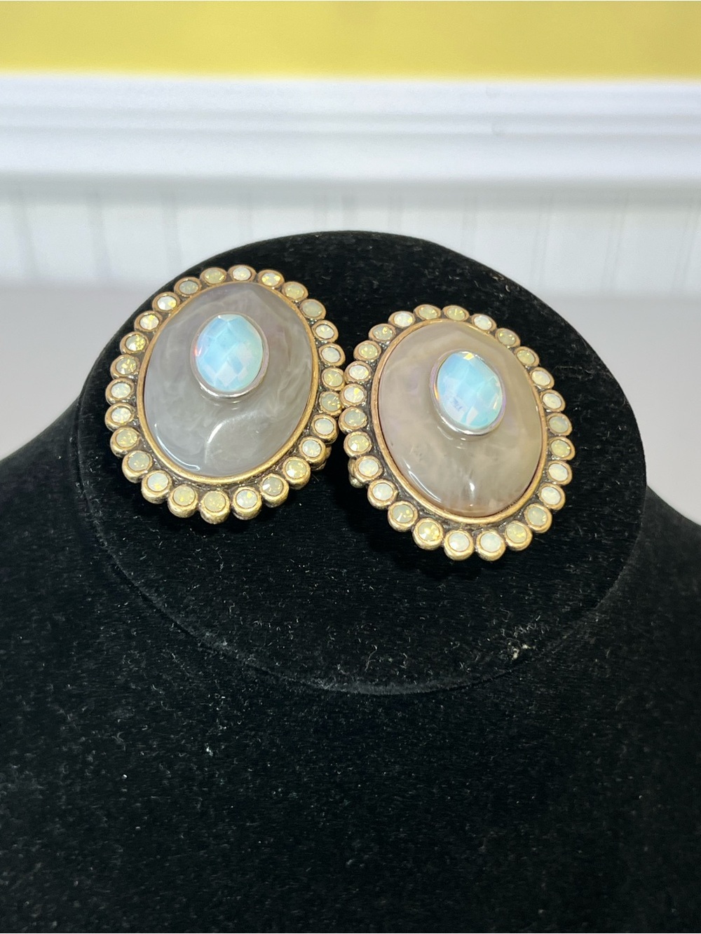 Heidi Klum Intimates Gold-Tone Opalescent Drop rings